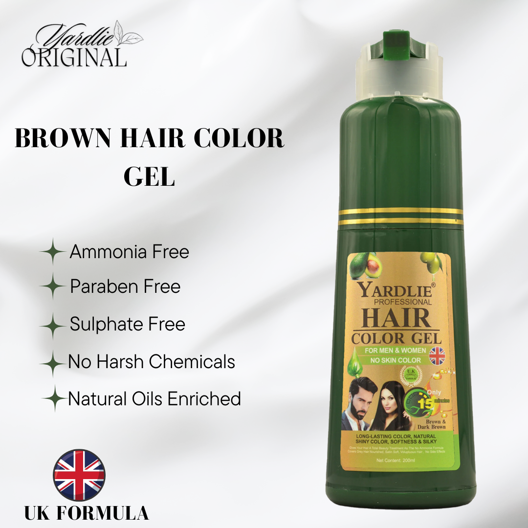 YARDLIE ORIGINAL Brown Hair Color Gel Shampoo UK Based Formula 200ml