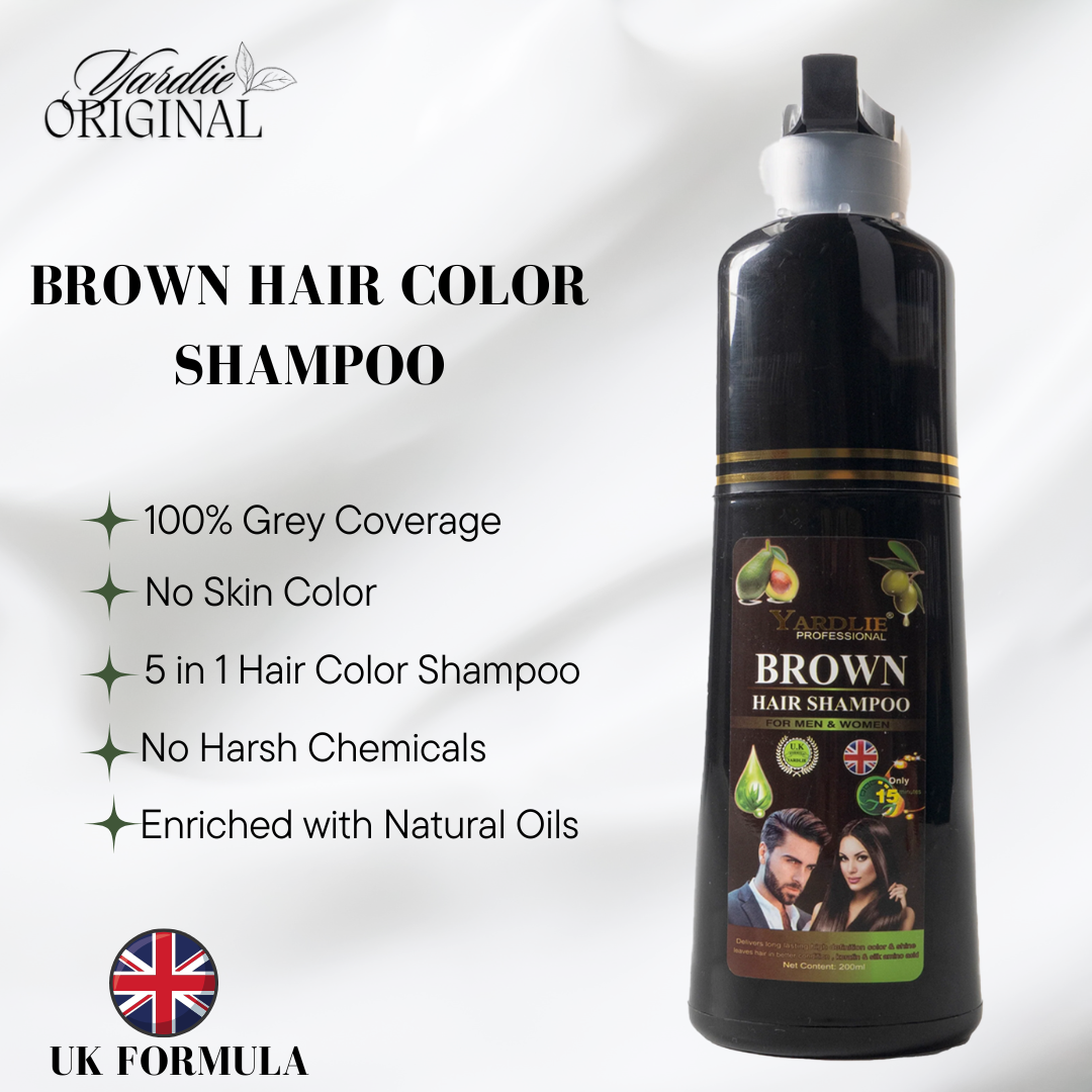 YARDLIE ORIGINAL Dark Brown Hair Color Shampoo UK Based Formula 200ml