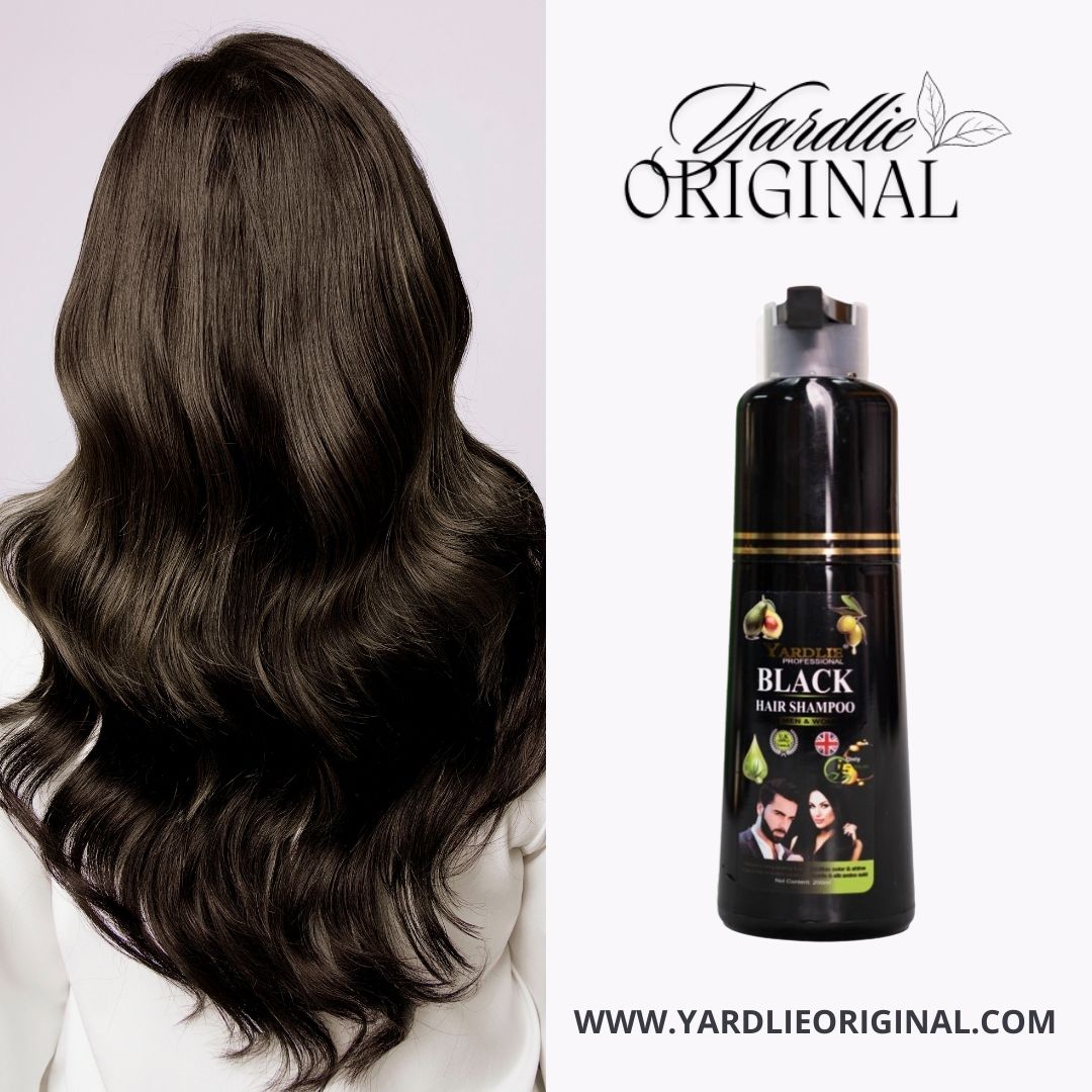 YARDLIE ORIGINAL Natural Black Hair Color Shampoo UK Based Formula