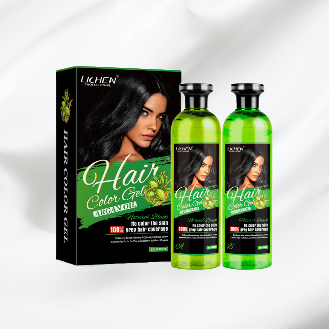 Lichen Hair Color Gel Natural Black(Argan Oil)